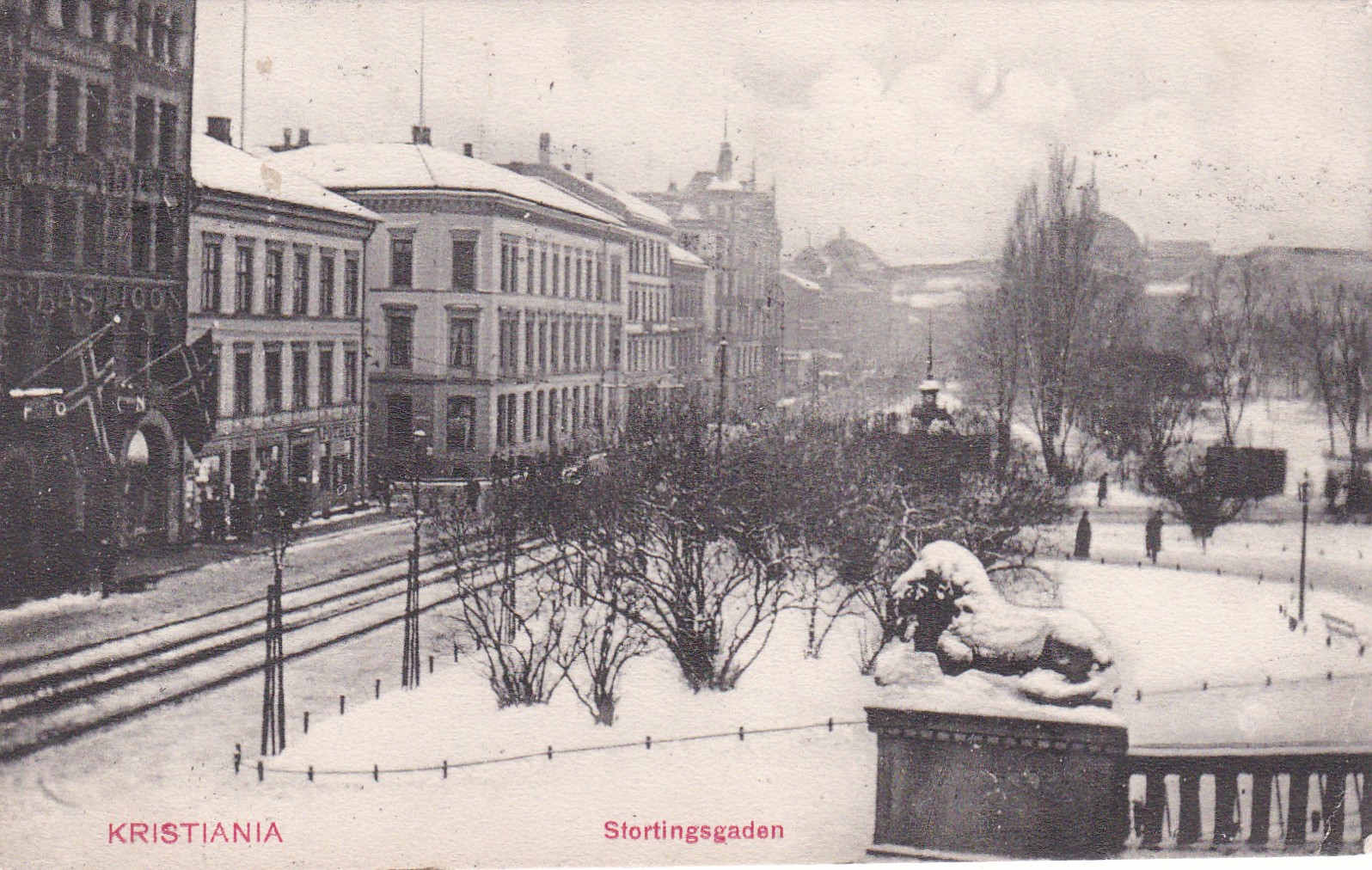 Kristiania. Stortingsgaden en vinterdag ( N.J. No 2)