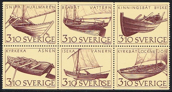 Sverige Afa: 1437-42 - Båttyper fra indre farvand og sjøer **
