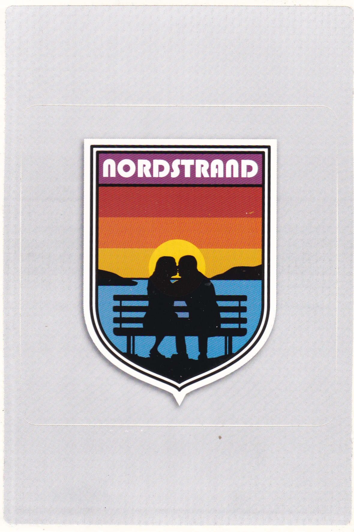 Nordstrand, reklamekort med klistermerke ( Aftenposten)