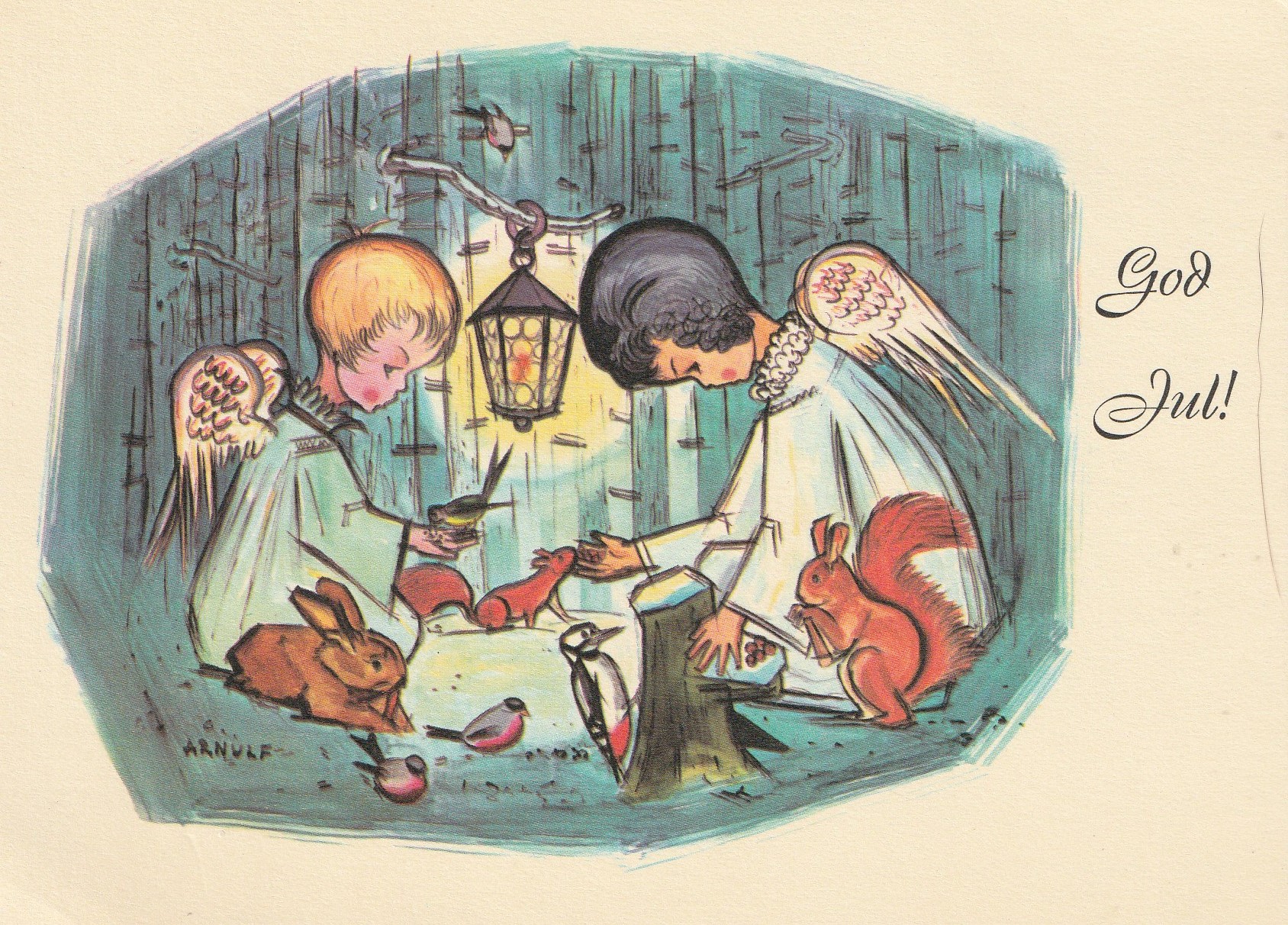 God Jul . Munn og Fotmalende Kunstners Forlag /Stegmann Serie 1, nr 174