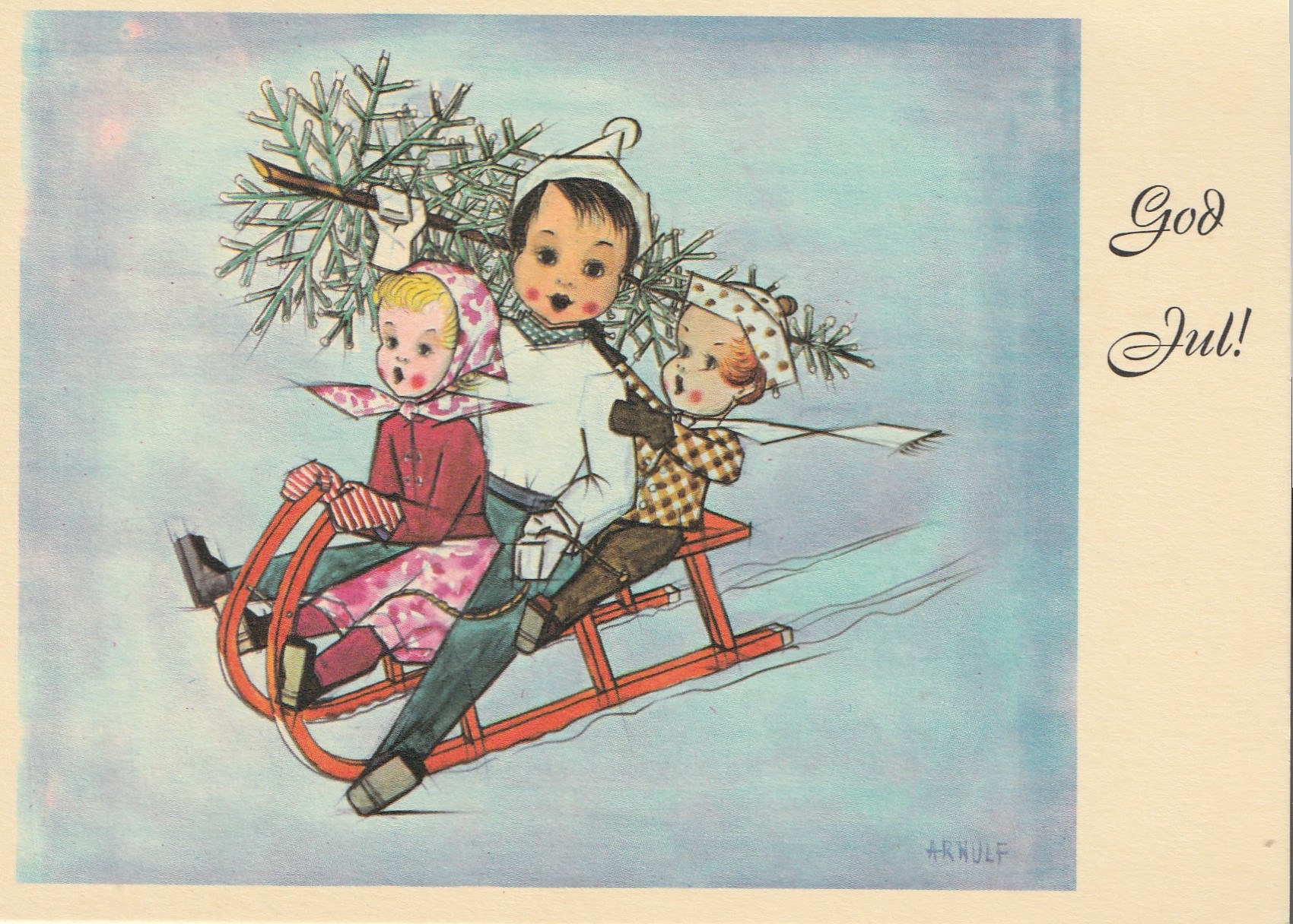 God Jul . Munn- og Fotmalende Kunstners Forlag / Stegmann Serie 1, nr. 171