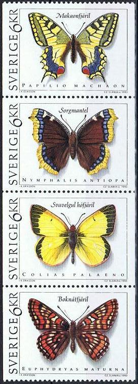Sverige Afa: 1706-09 - Sommerfugler **