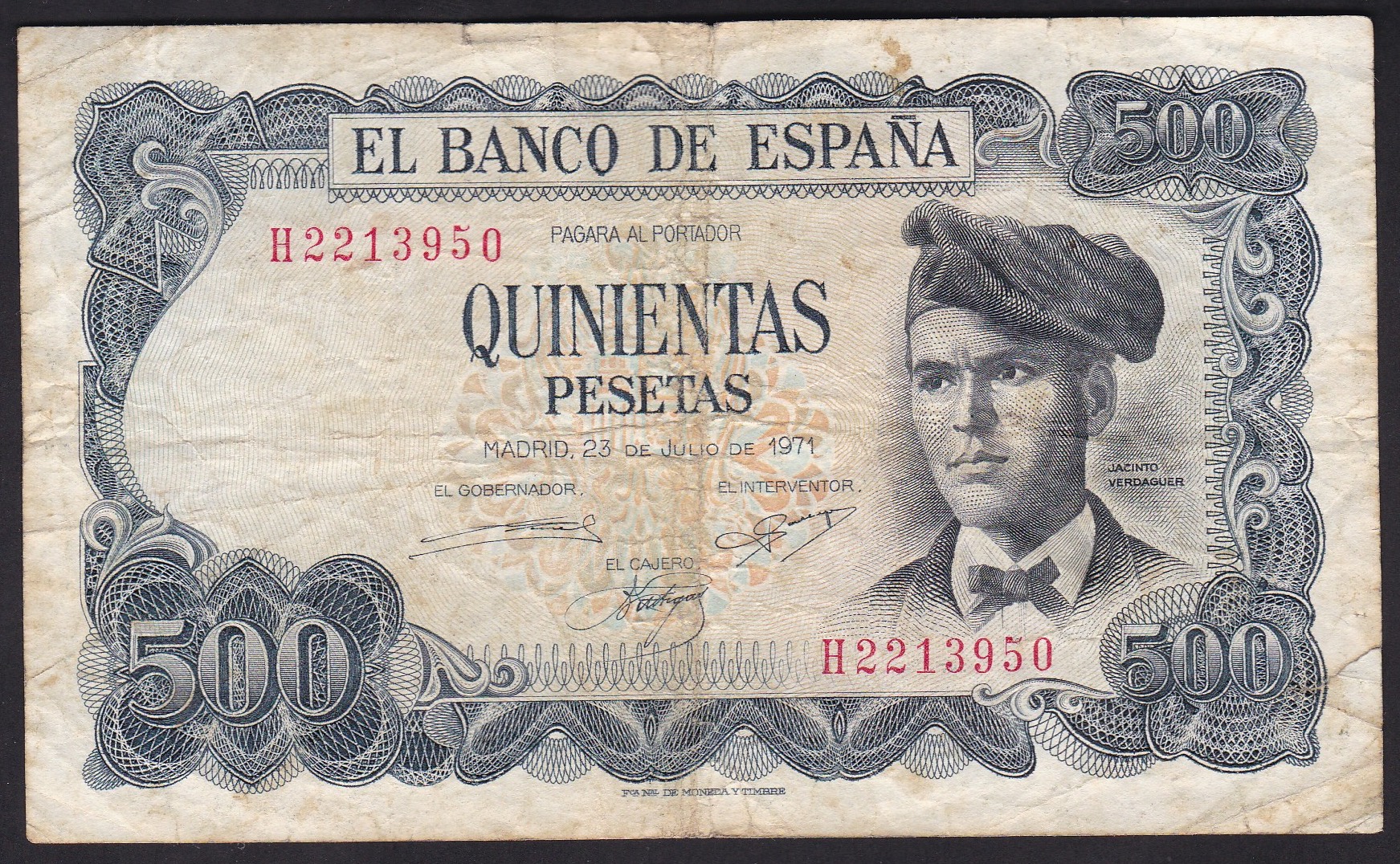 Spania. 1971 . 500 Pesetas