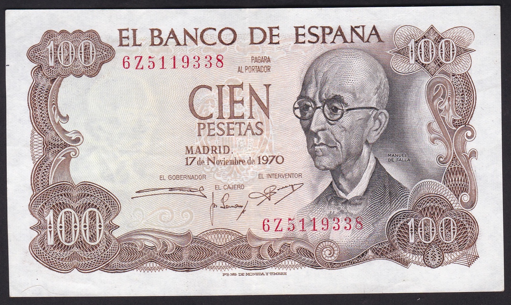 Spania. 1970 . 100 Pesetas