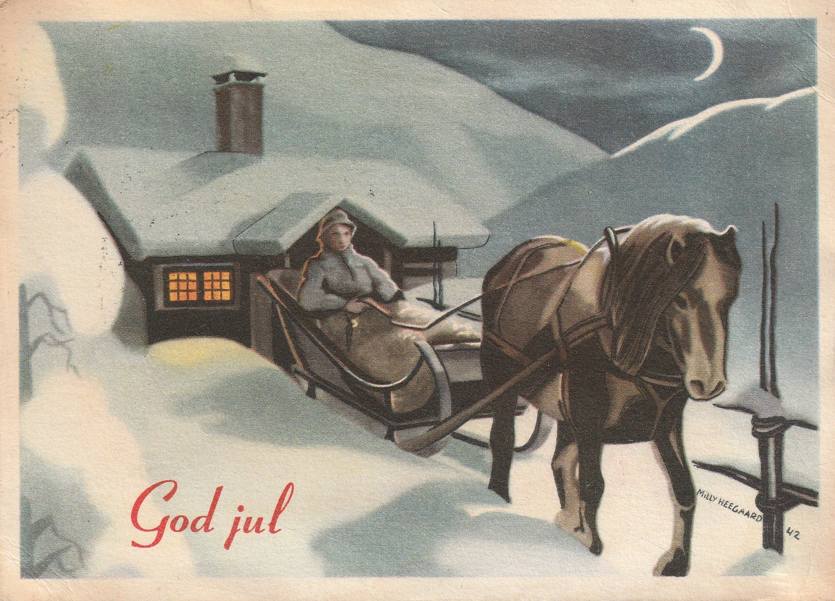 Eldre kort : God Jul . Børrehaug & Rønning / Heegard Serie B nr 127 Pst