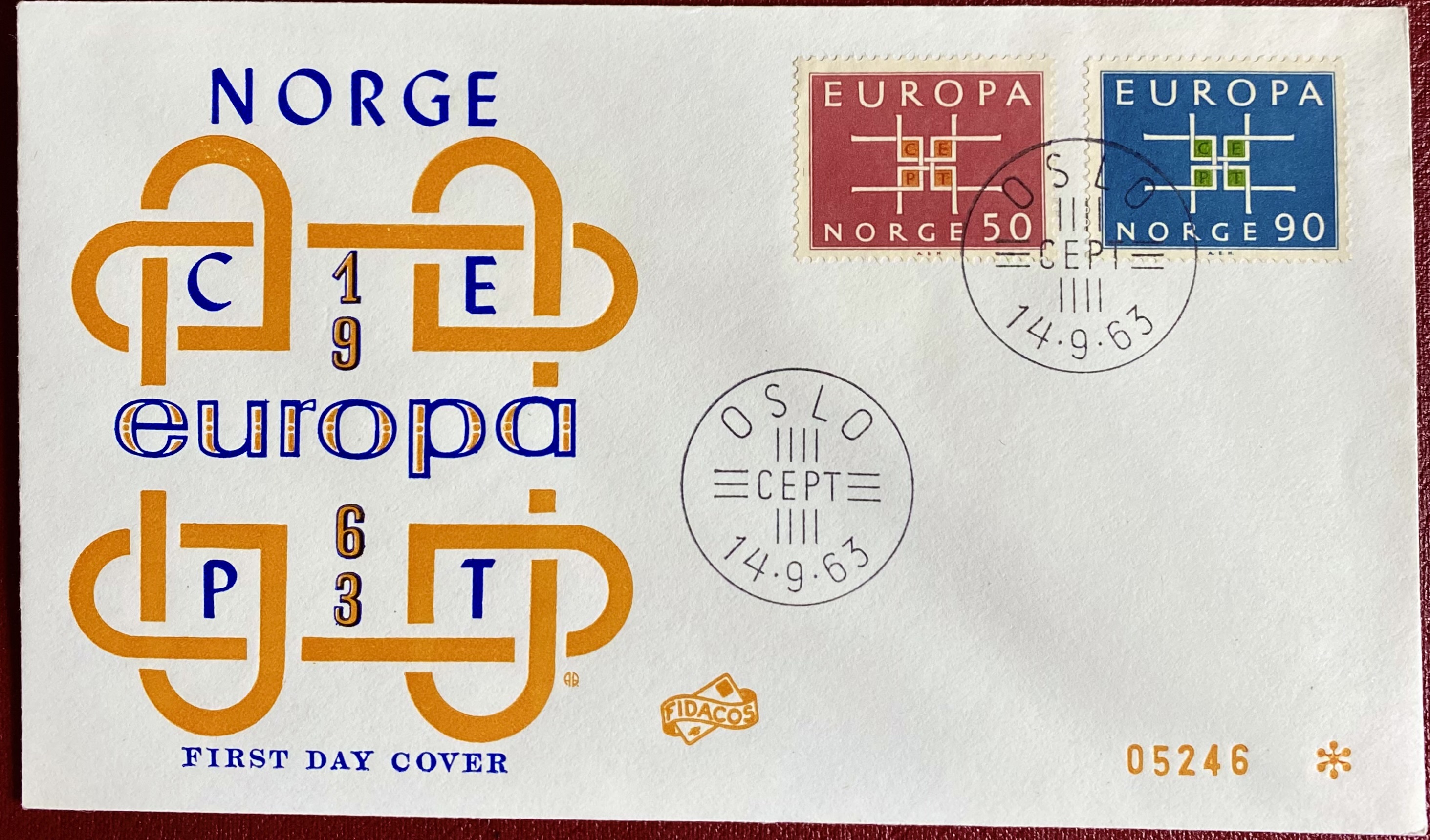 FDC NK 540-541 Vignett Fidacos Nummerert