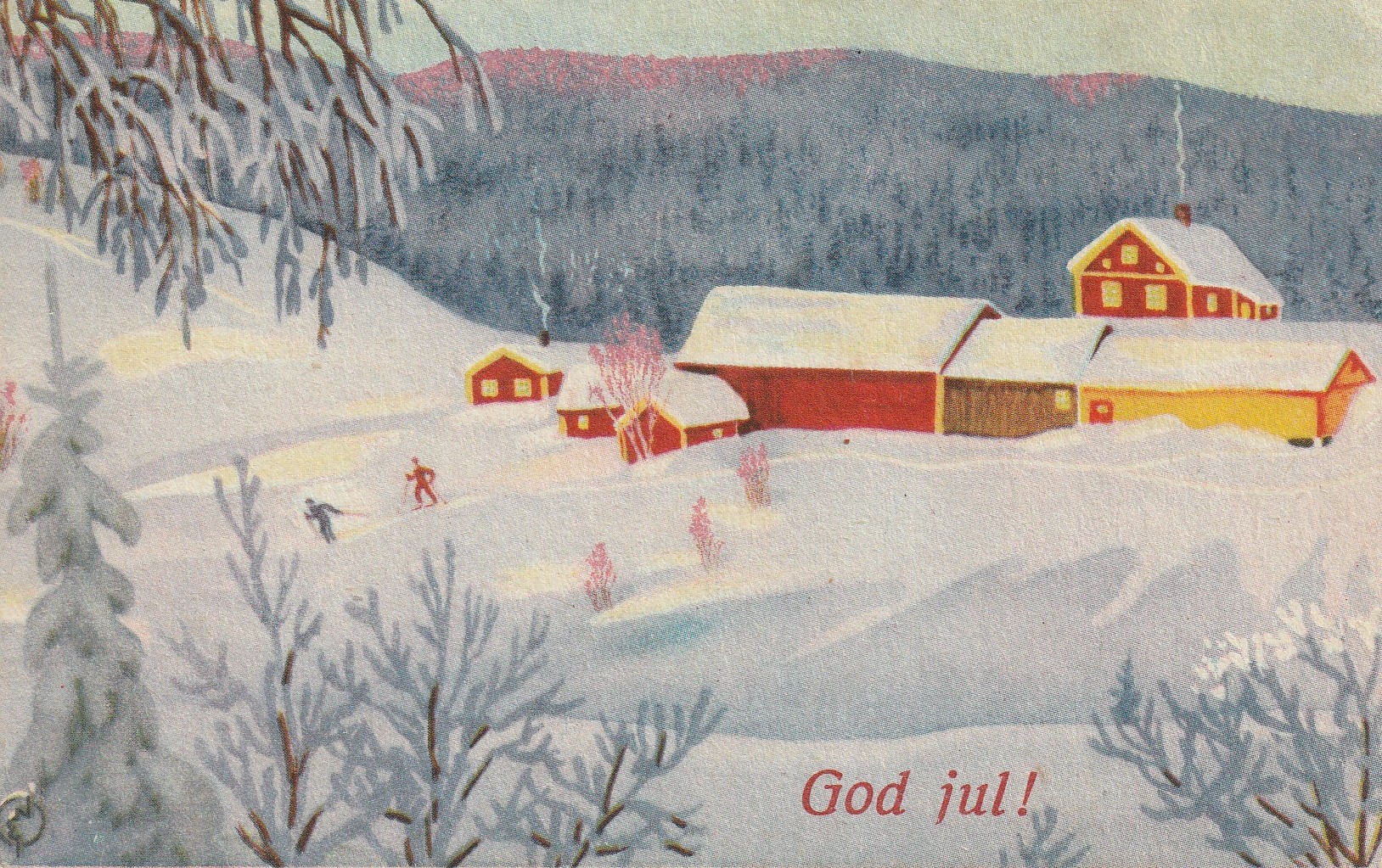 Eldre kort : God Jul . Norsk arbeide 502 Pst Små