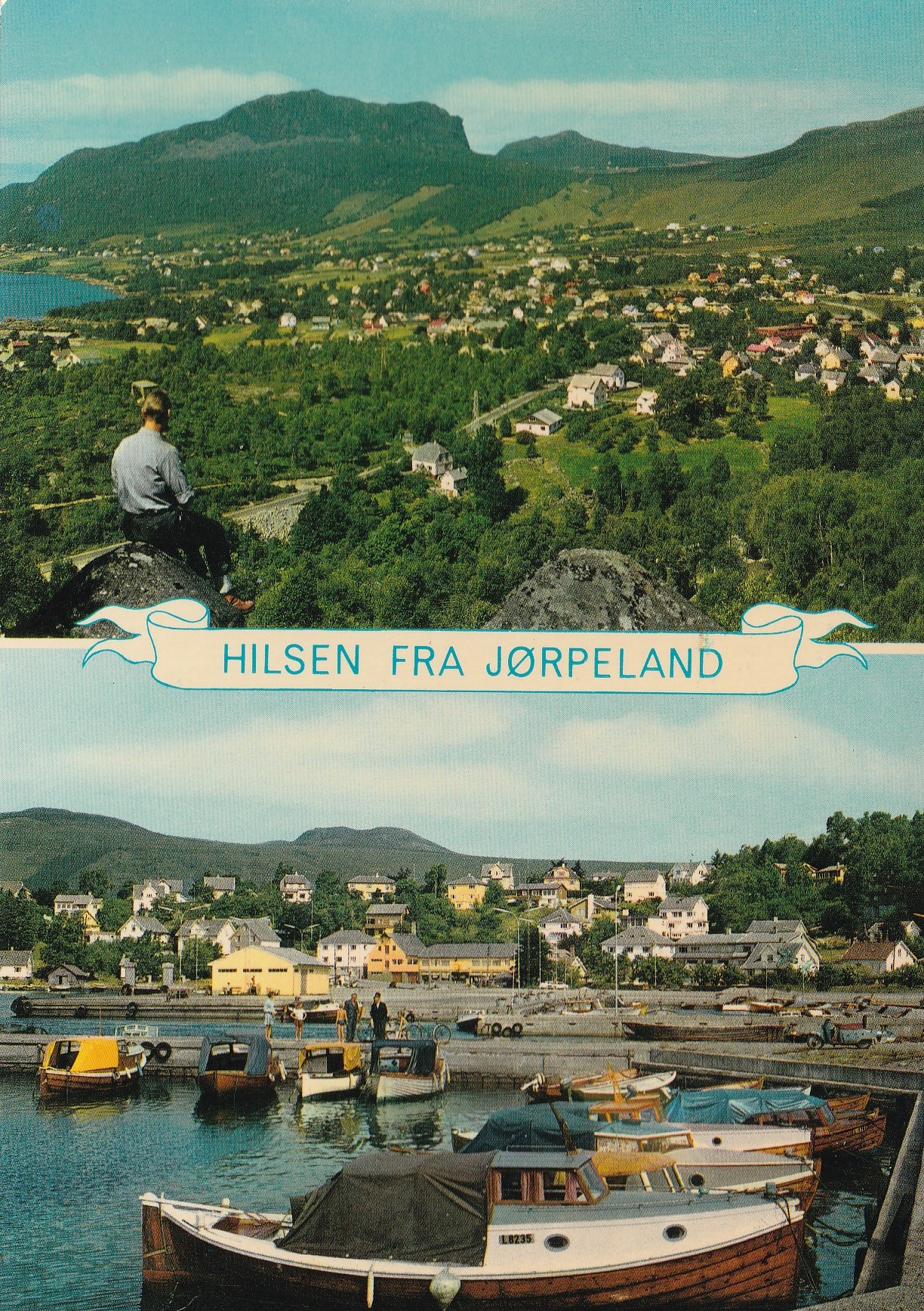 Eldre kort: Hilsen fra Jørpeland . Normann L-20-3 Pst