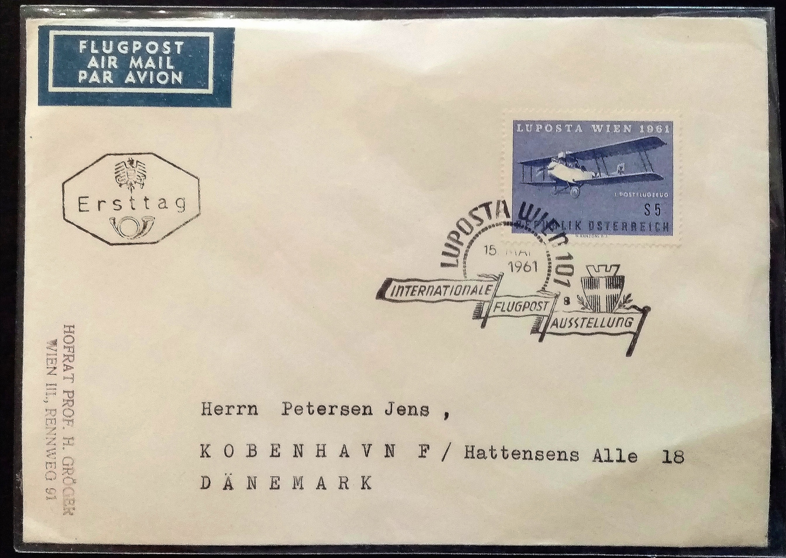 Østerrike - FDC - WIEN. 15.MAY. 1961.