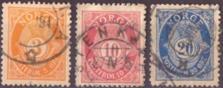 NK 56A-58A. PEN RUNDSTEMPLA SERIE.    (245,-)