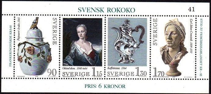 Sverige Afa: 1088-91 - Rokokokunst **