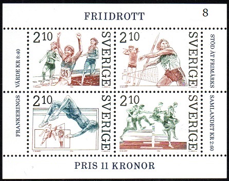 Sverige Afa: 1383-86 - Frimerkets dag. Fri idrett **