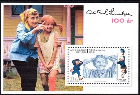 Sverige Afa: 2552 - Astrid Lindgren 100 år **
