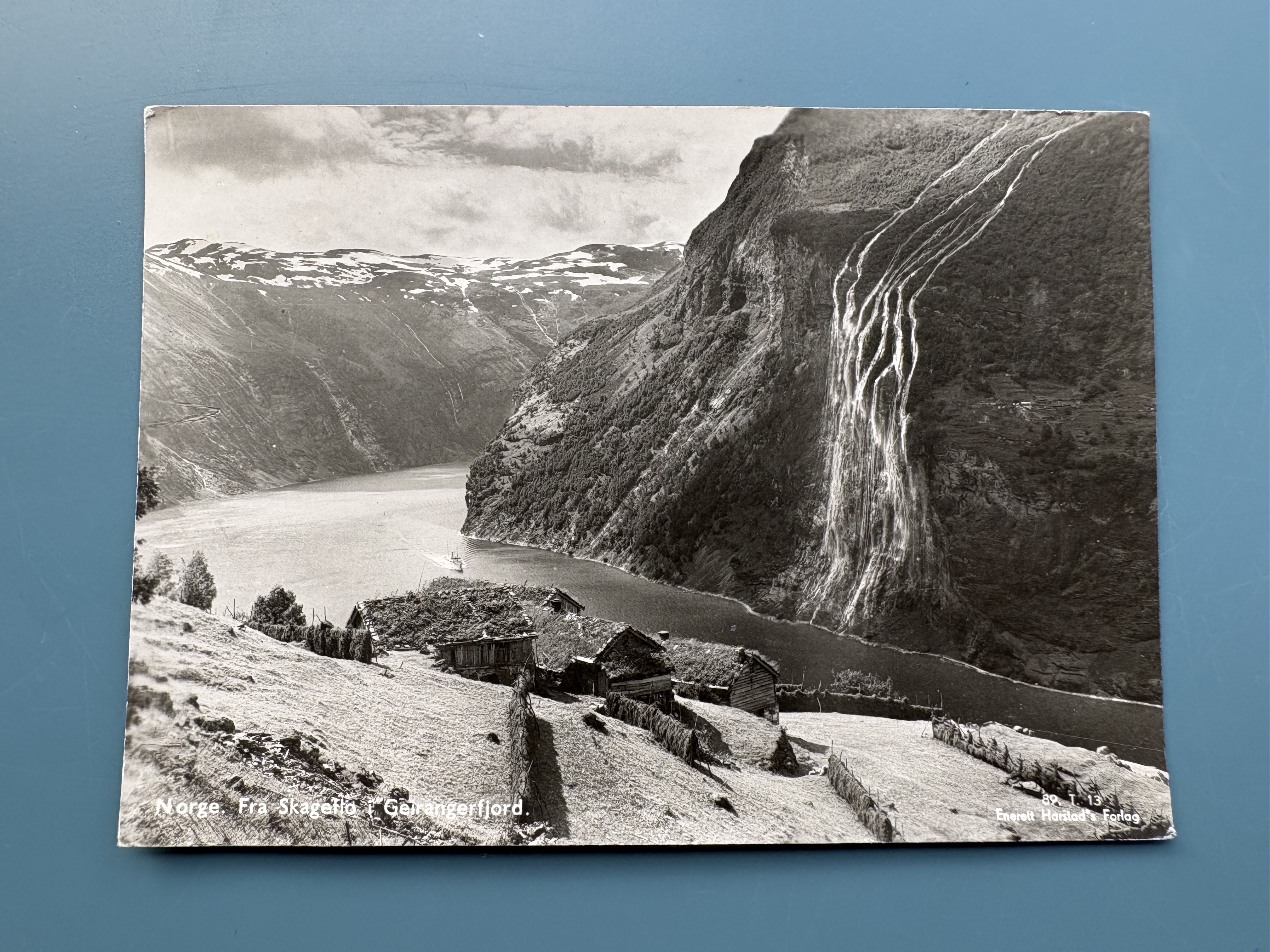 Fra Skagelio i Geirangerfjord - Hellesylt 10-7-56