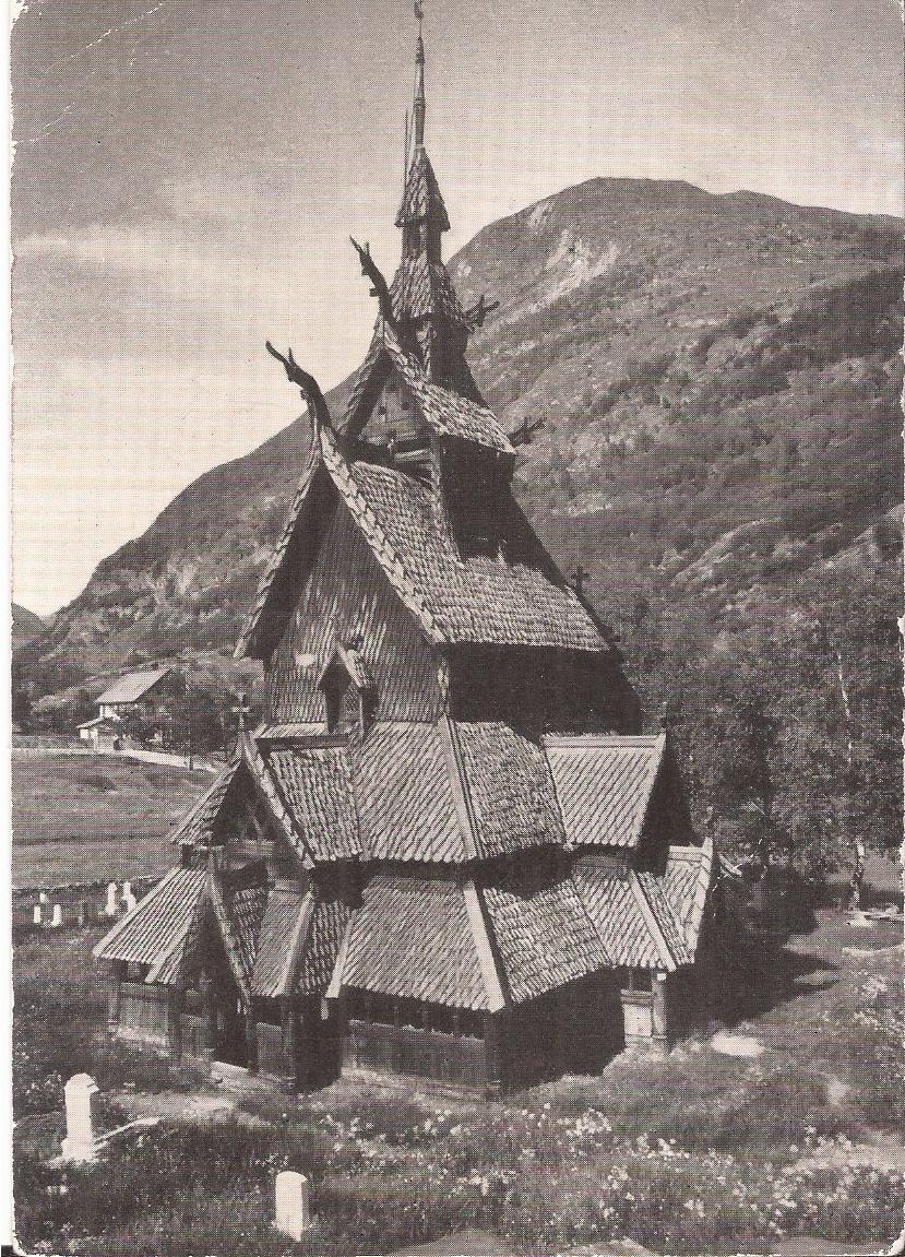 Postkort - Borgrund stavkirke Sign