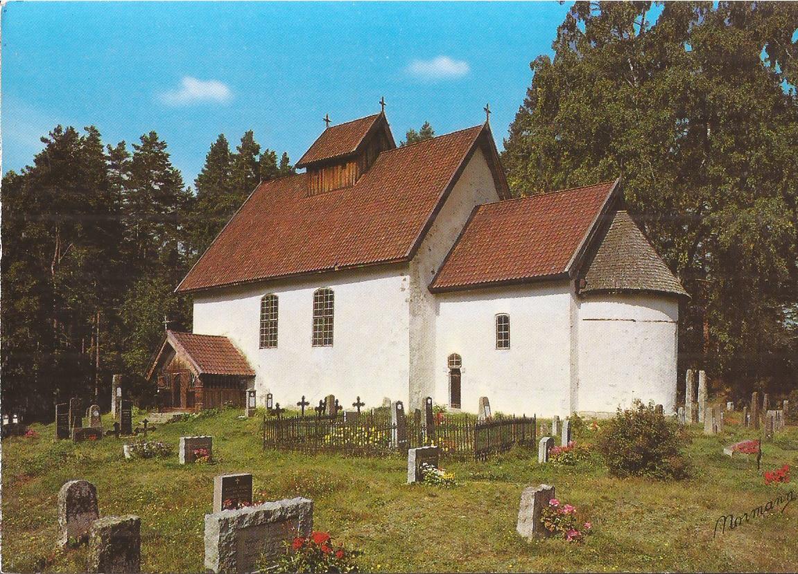 Postkort - Kviteseid gamle kirke Telemark