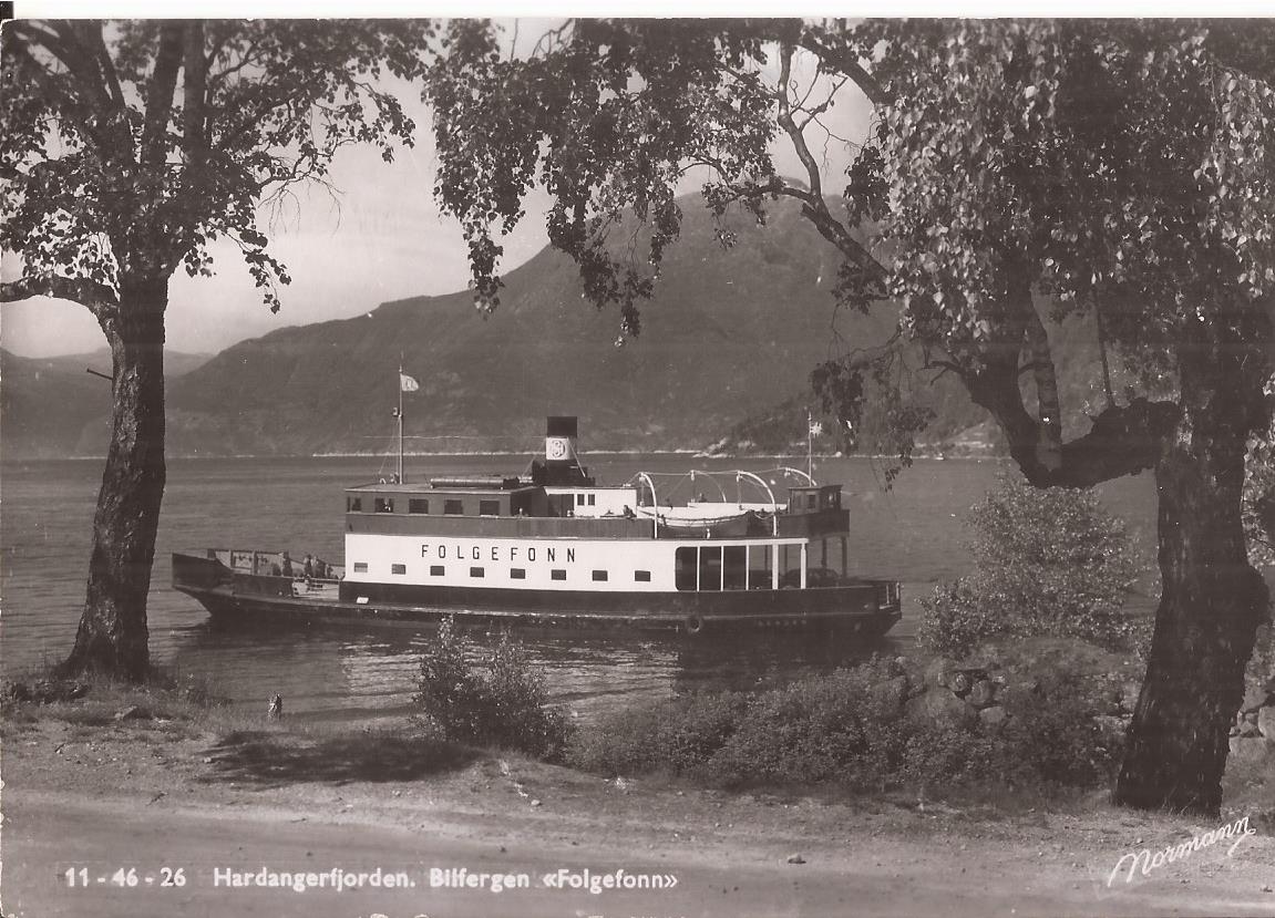 Postkort - Bilfergen "Folgefonn" Hardangerfjorden