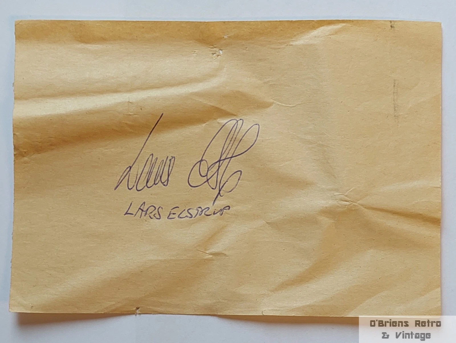 Lars Elstrup - Danmark og Luton Town - 1989-1991 - Autograf