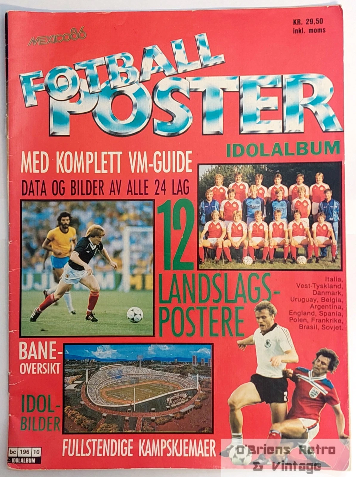 Fotball Poster Mexico 1986 - VM-magasin - Maradona - Platini - Elkjær