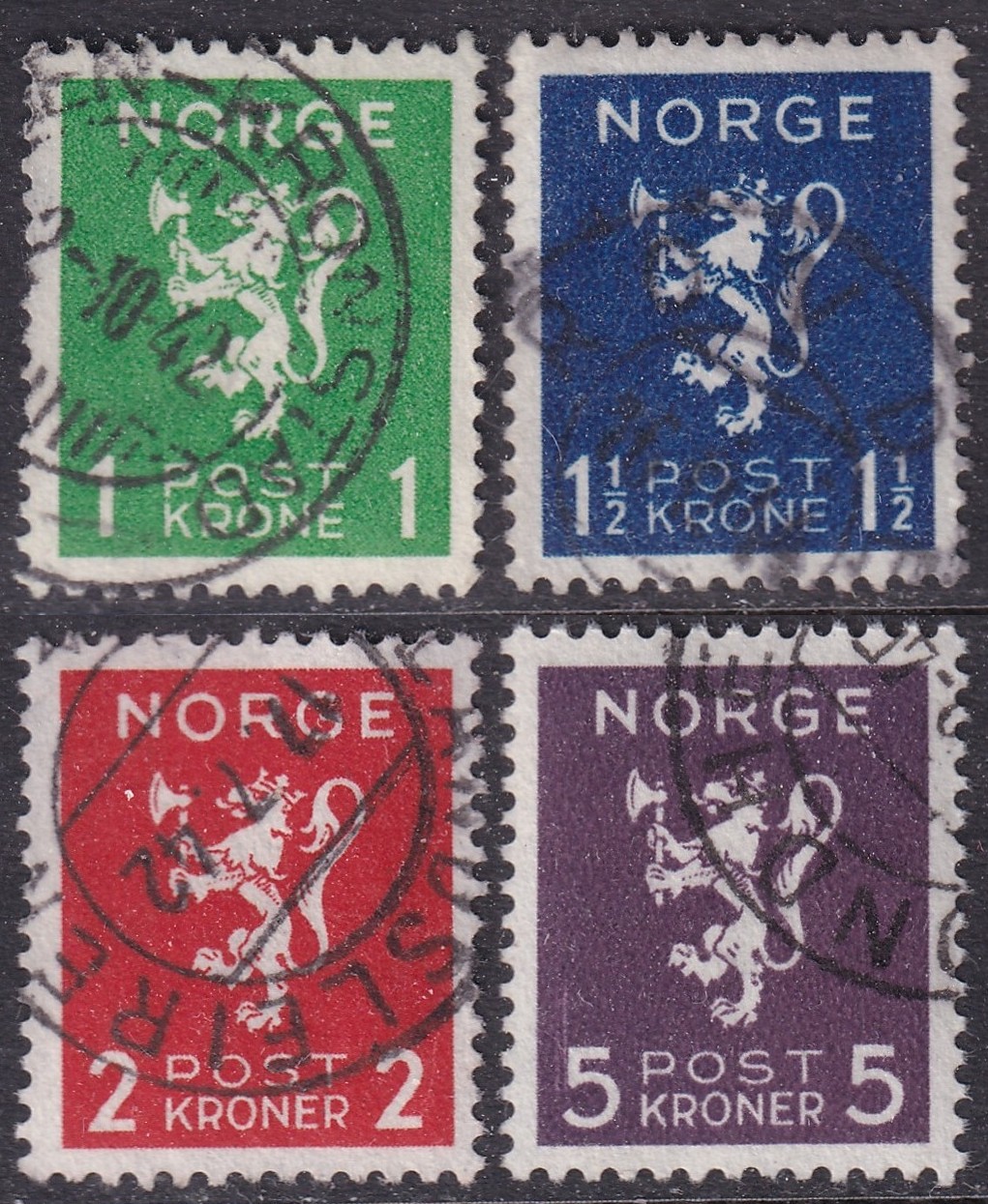 Nk 229-32 Løve kronemerker 1940