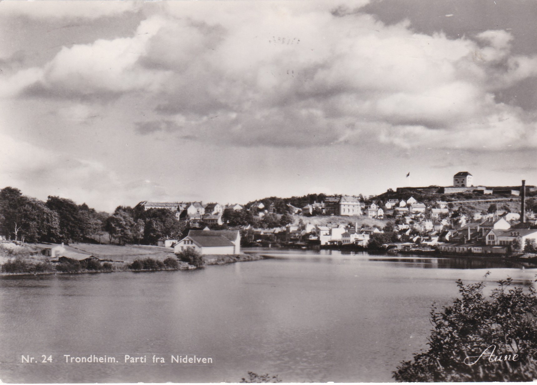 Trondheim. Parti fra Nidelven ( Aune Nr 24)
