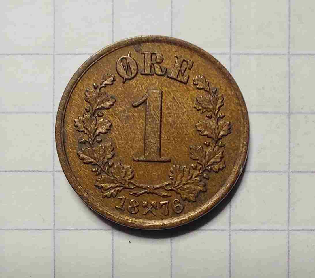 1 øre 1876. Kv. 01