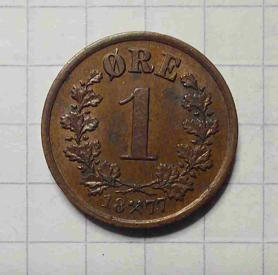1 øre 1877. Kv. 01