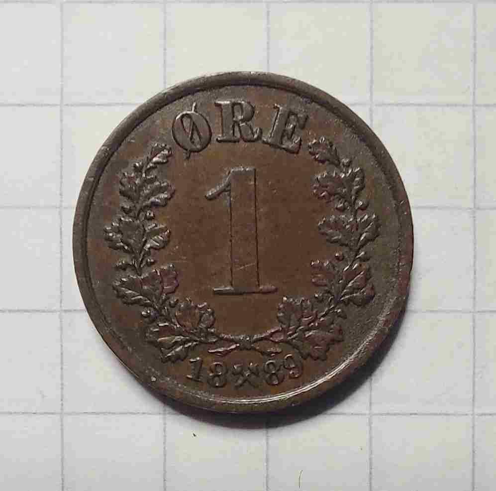 1 øre 1889. Kv. 1+/01