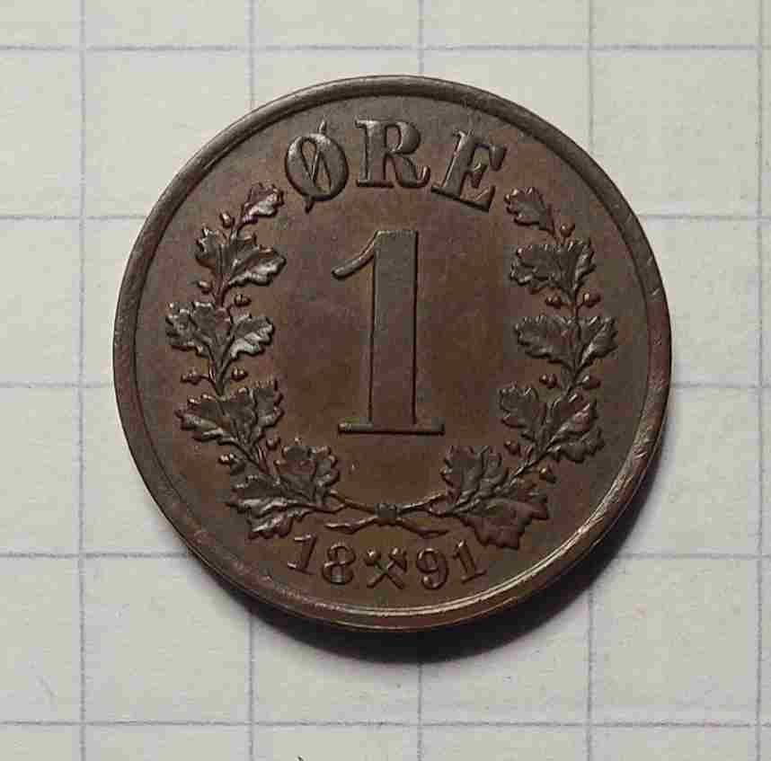 1 øre 1891. Kv. 01
