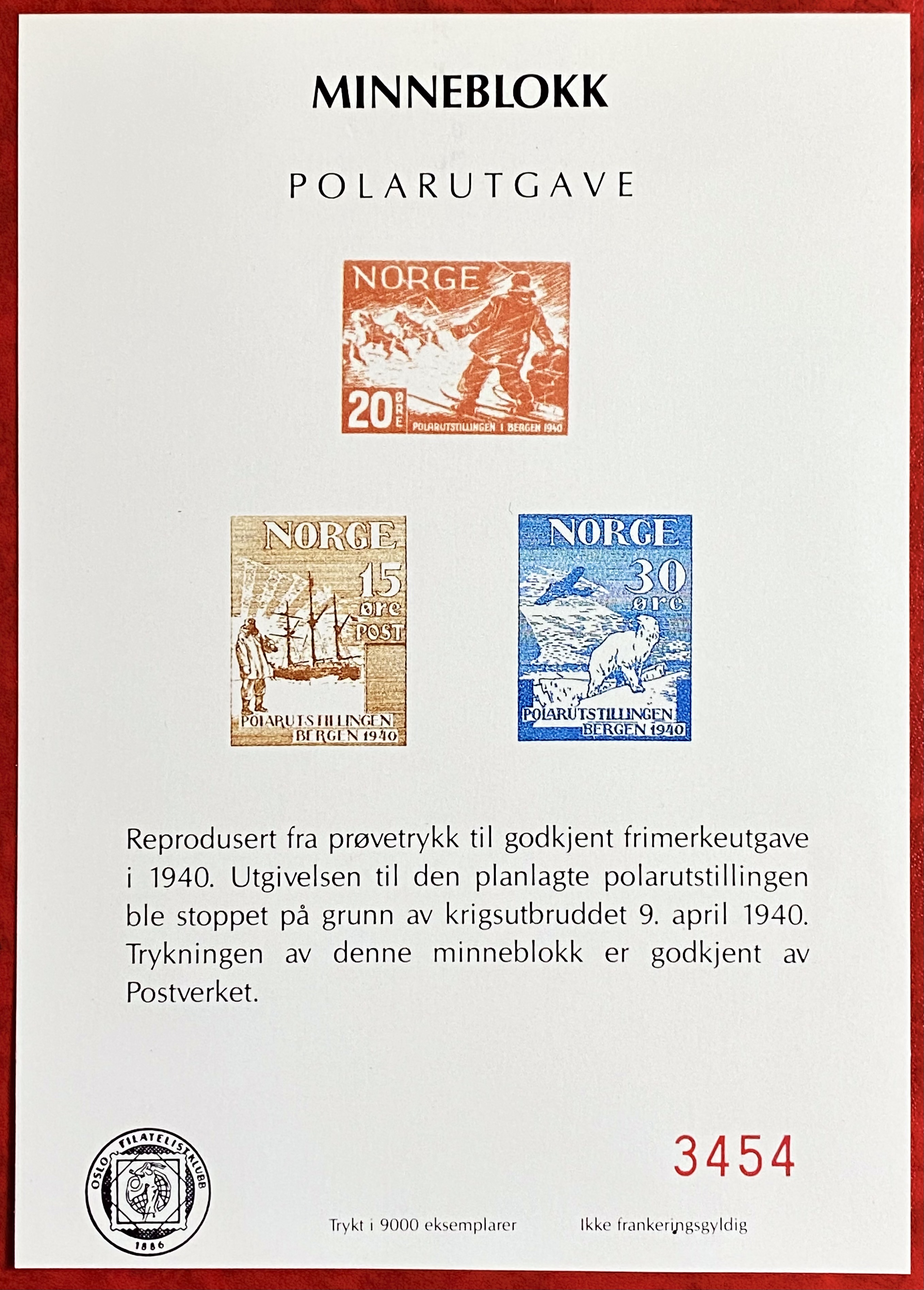Minneblokk Polarutgave Nummerert