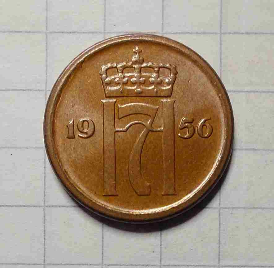 1 øre 1956. Kv. 0
