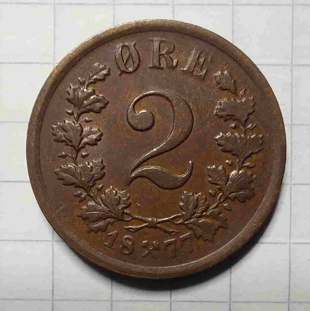 2 øre 1877. Kv. 01