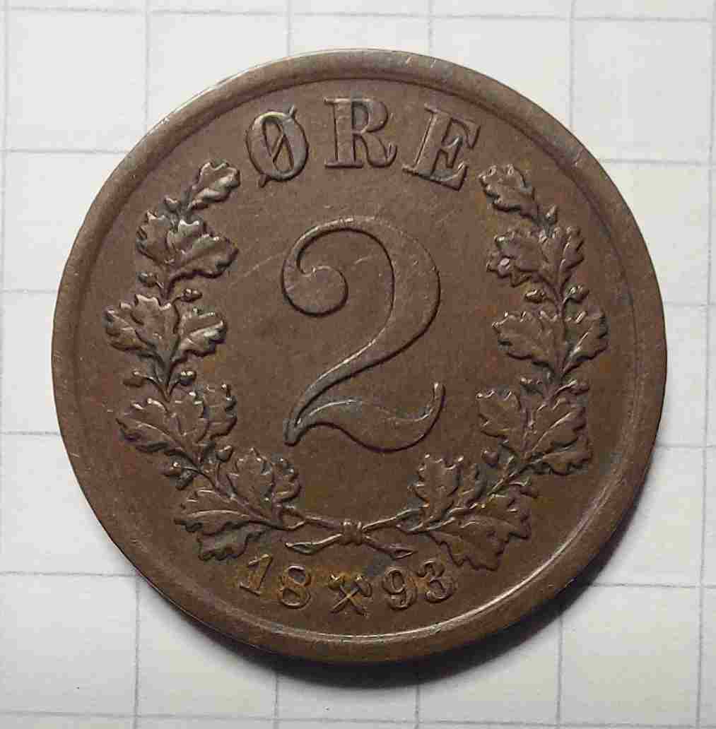 2 øre 1893. Kv. 01