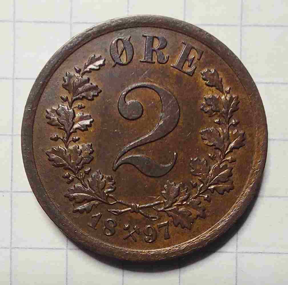 2 øre 1897. Kv. 01