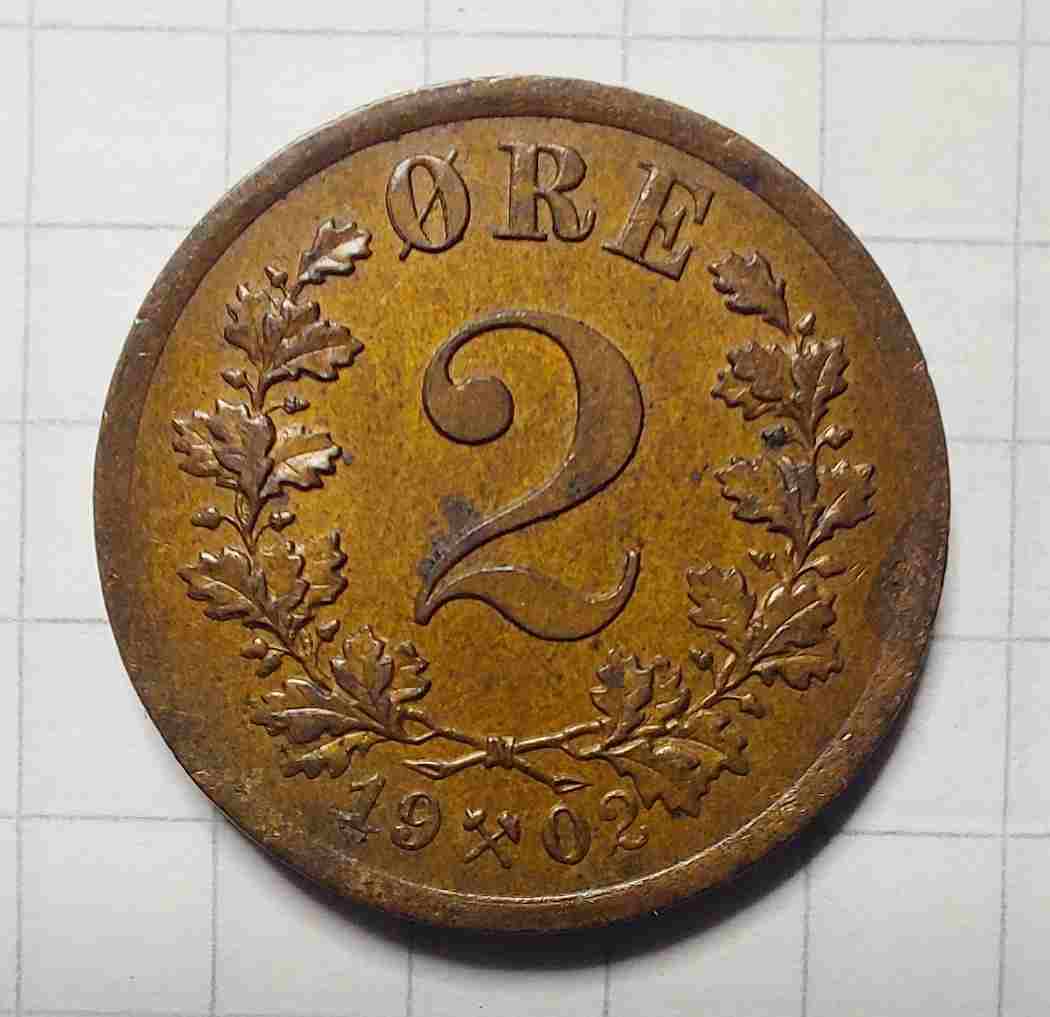 2 øre 1902. Kv. 0/01