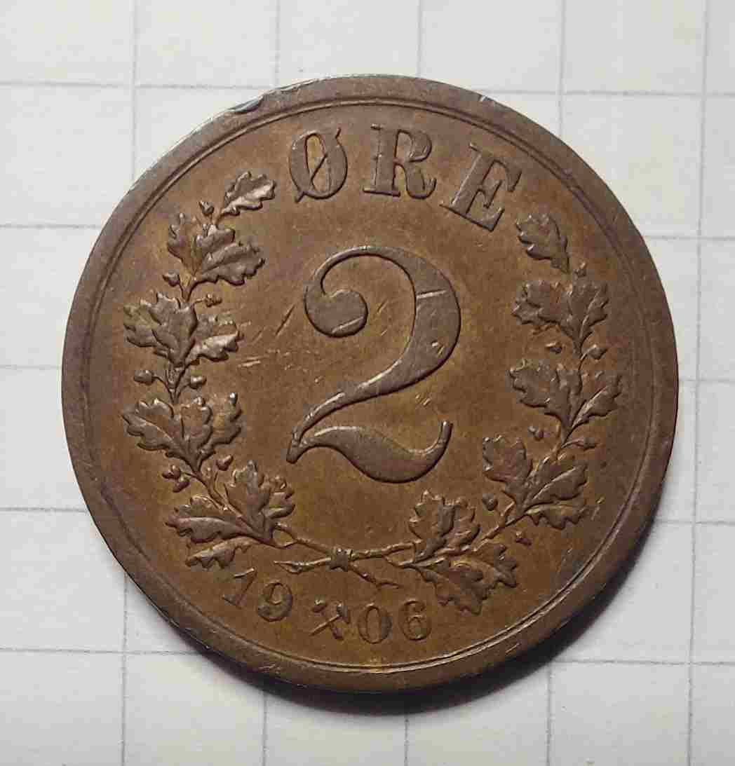 2 øre 1906. Kv. 1+/01
