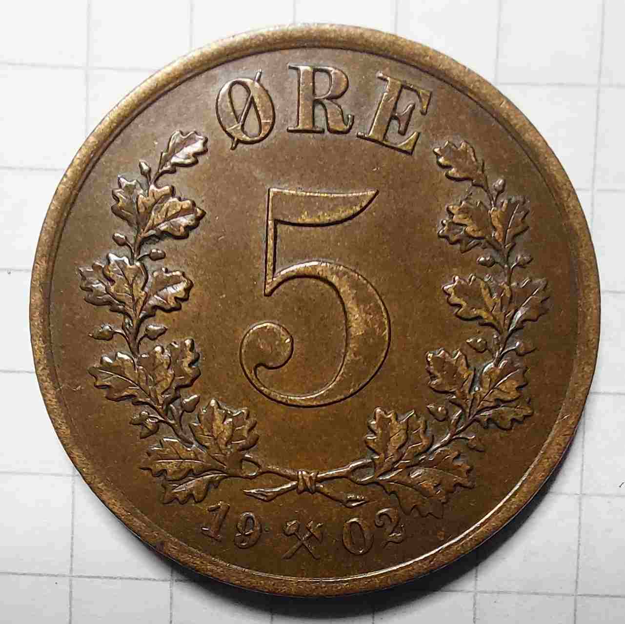 5 øre 1902. Kv. 01