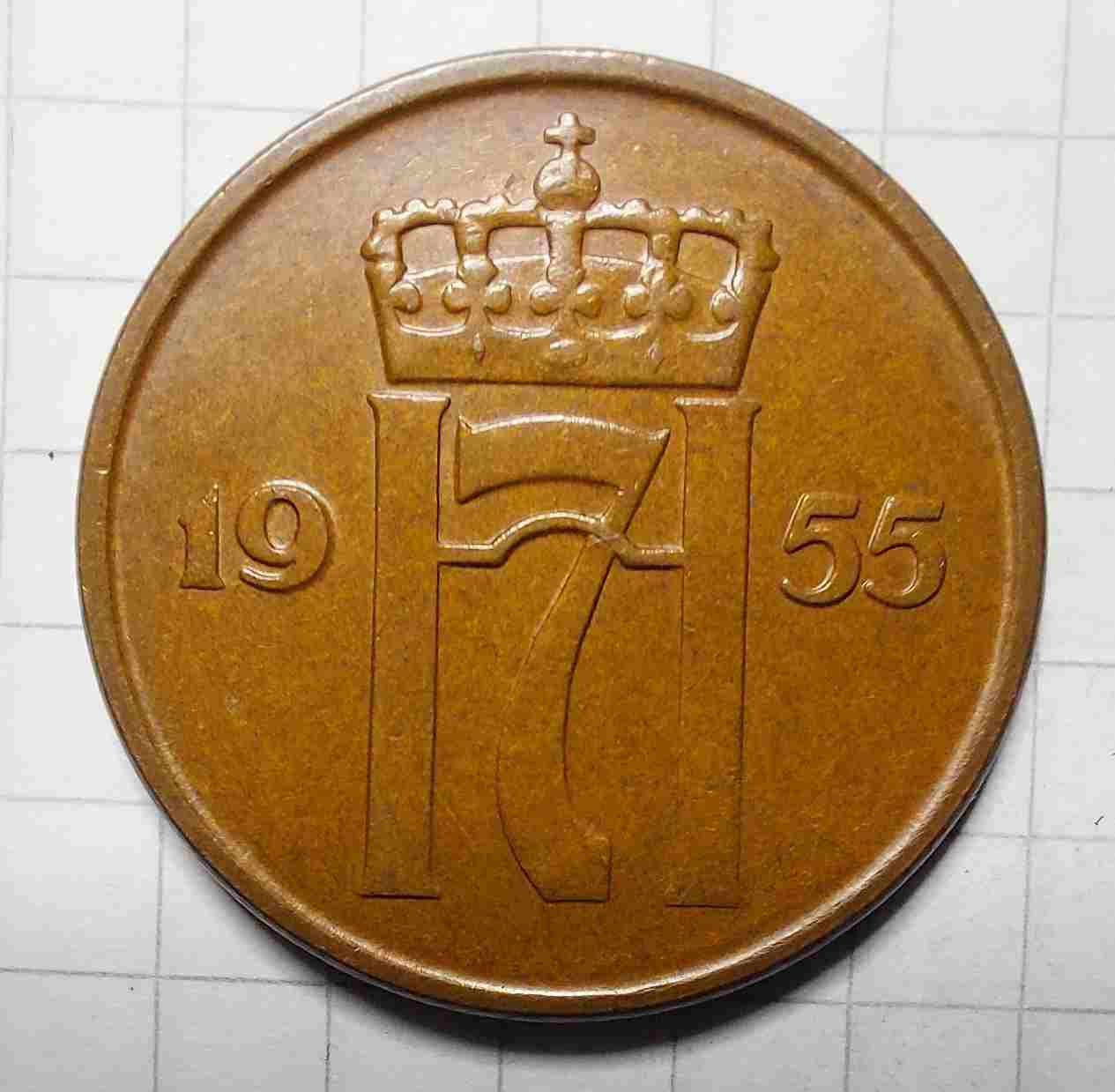 5 øre 1955. Kv. 0