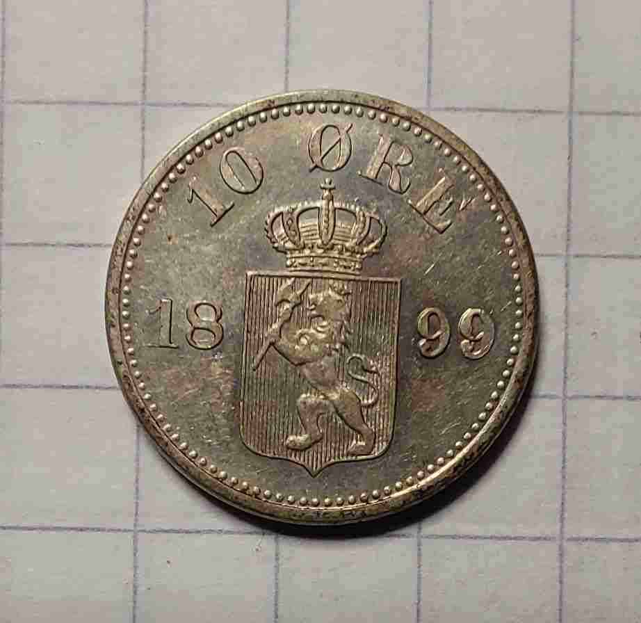 10 øre 1899 sølv. Kv. 01