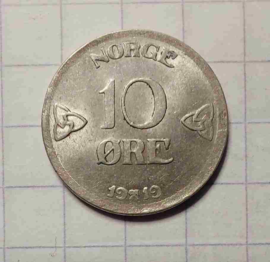 10 øre 1919 sølv. Kv. 01