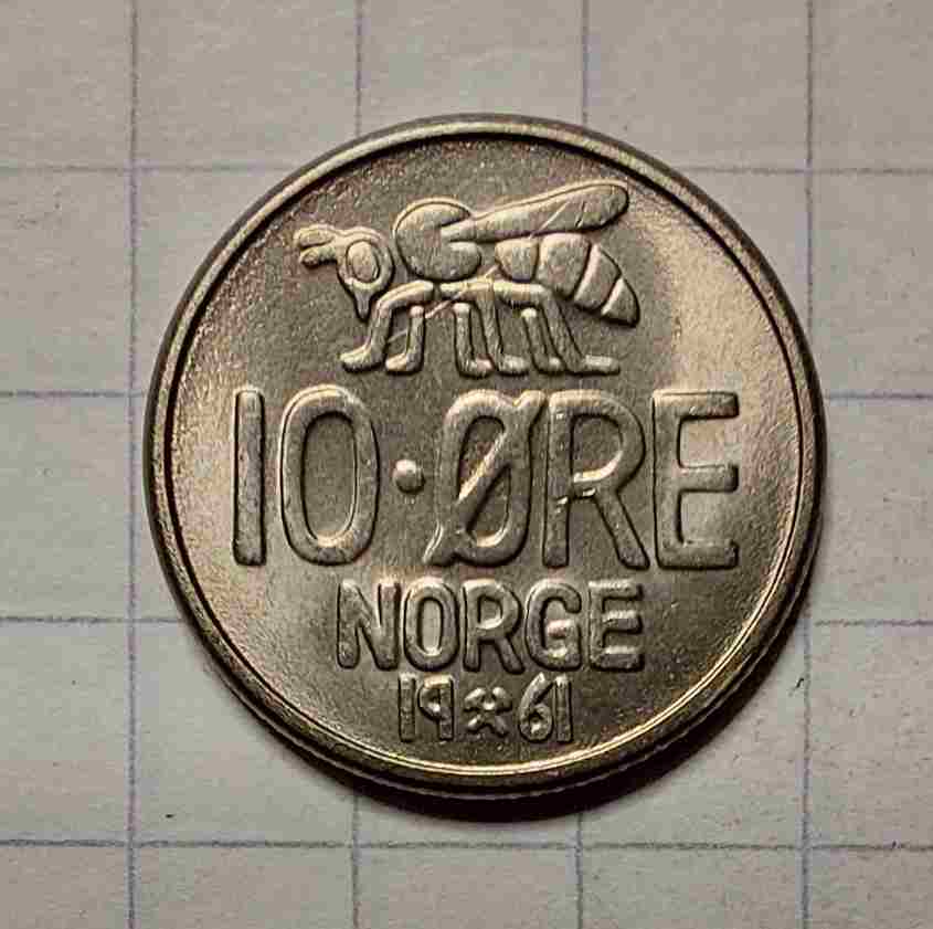 10 øre 1961. Kv. 0