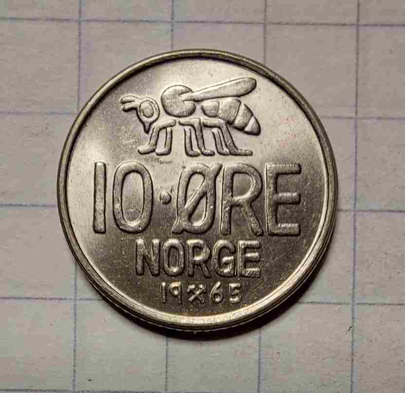 10 øre 1965. Kv. 0