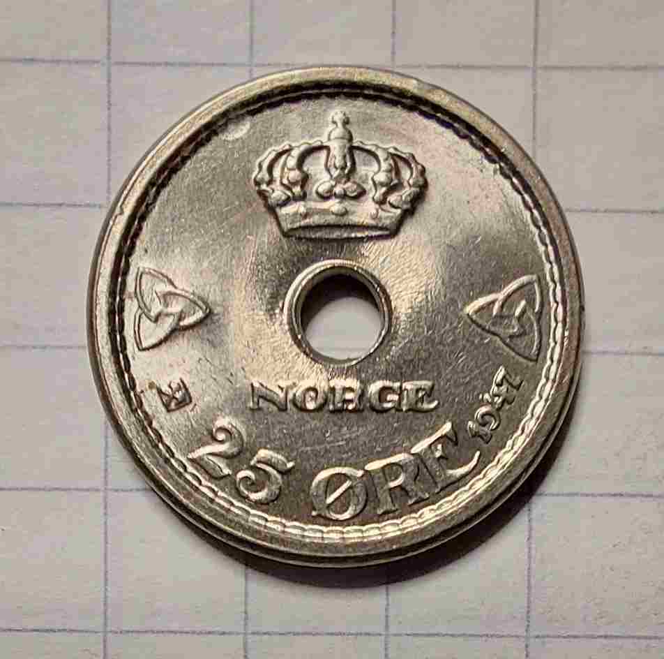 25 øre 1947. Kv. 0
