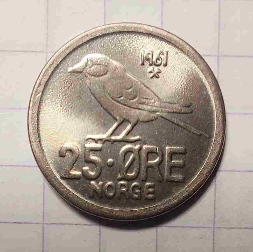 25 øre 1961. Kv. 0