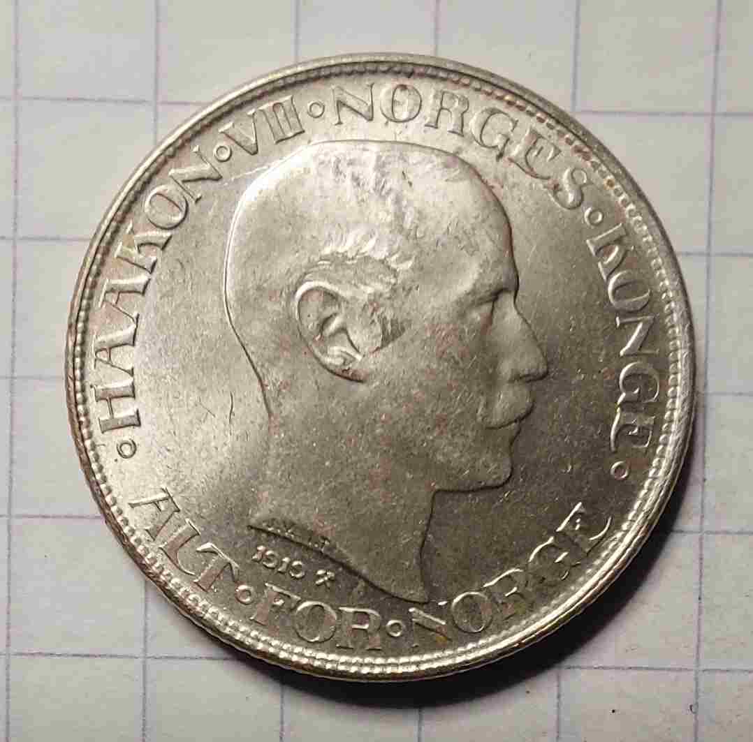 50 øre 1919 sølv. Kv. 0/01