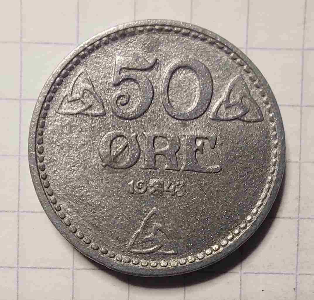 50 øre 1943 sink. Kv. 01