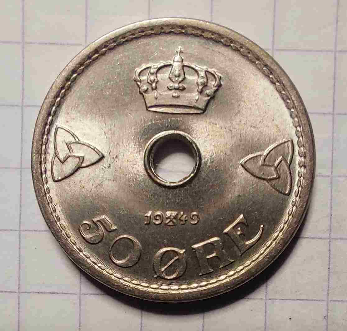 50 øre 1949. Kv. 0