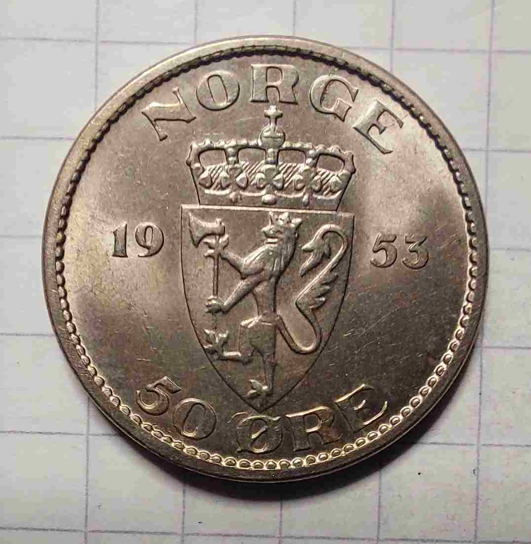 50 øre 1953. kv. 0