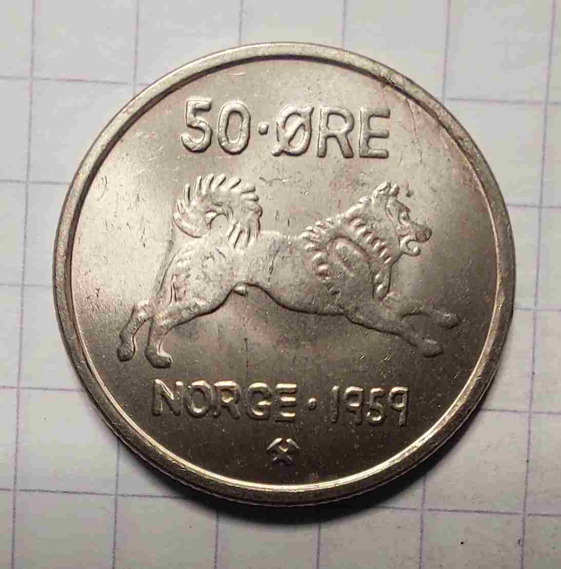 50 øre 1959. Kv. 0