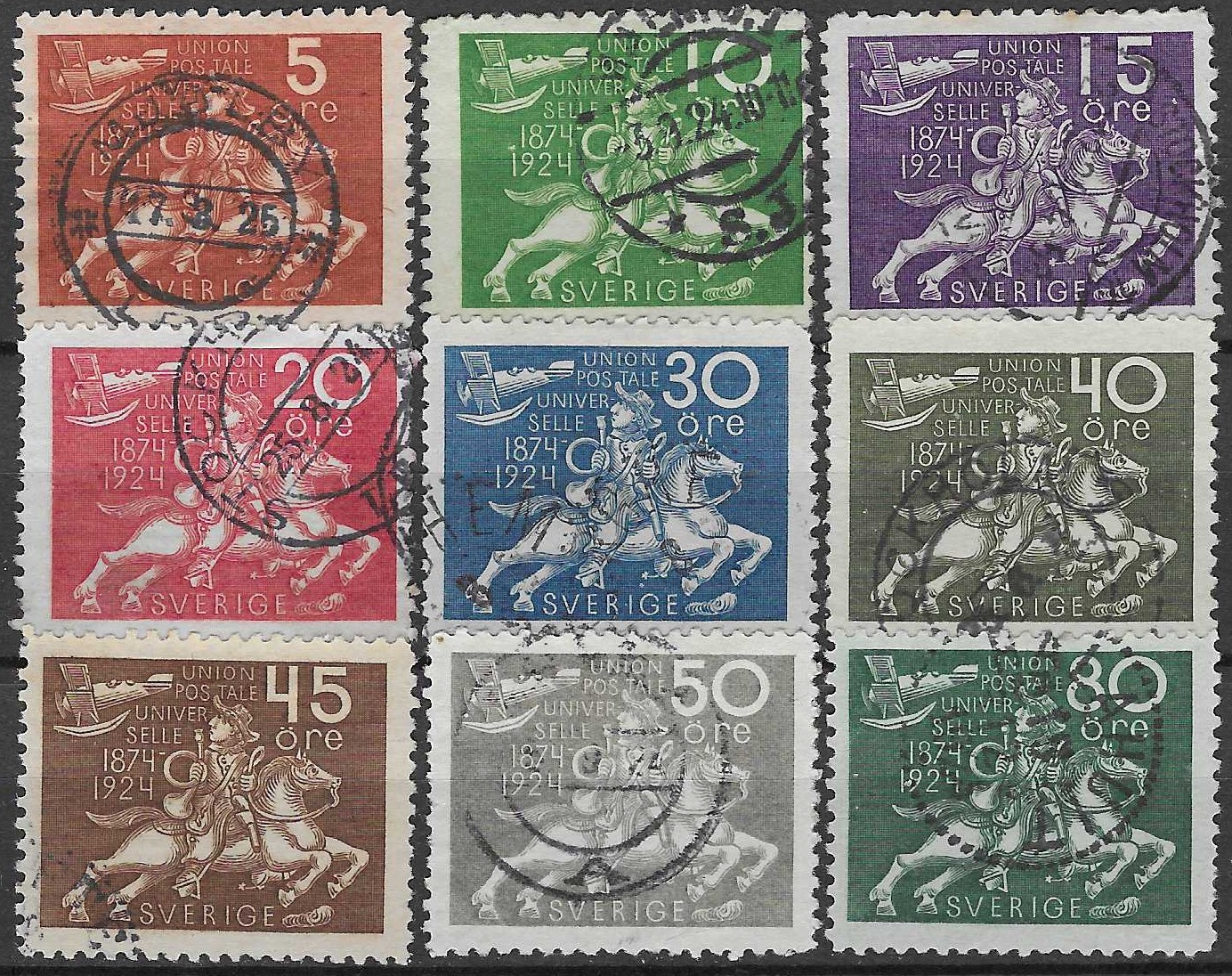 Sverige AFA 174-77, 179, 181-83, 185  - verdi 2.850 NOK